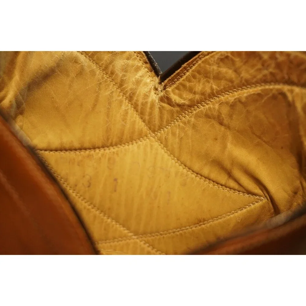 Vtg 60s Acme Honey Cognac Leather Cowboy Boots Mens 9 Avonite Hypalon Work
